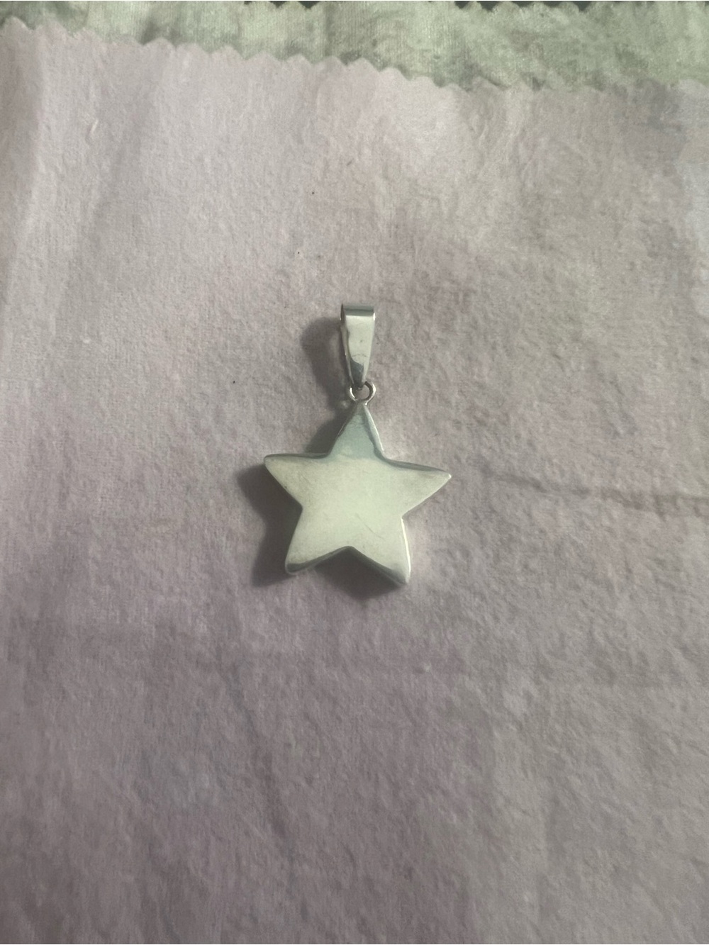 Sterling Silver Star Pendant Necklace - Polished White Star Charm